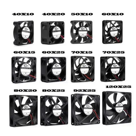 40mm 50mm 60mm 70mm 80mm 92mm 120mm DC 브러시리스 모터 팬 – 5V, 12V, 24V 축 냉각용 조용한 2PIN 슬리브 베어링