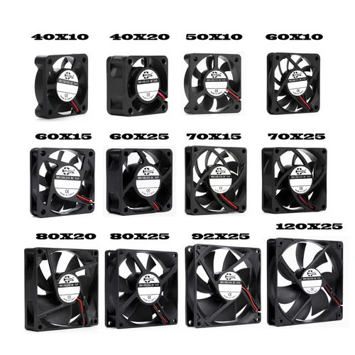 Imagen 1 del producto 40mm 50mm 60mm 70mm 80mm 92mm 120mm DC 5V 12V 24V caja de Motor sin escobillas de refrigeración Axial ventilador silencioso rodamiento de manga de 2 pines