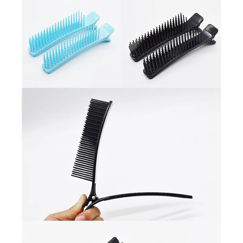Pinza de pelo con borde de plástico, pinzas de peluquería, pinza de pelo de plástico, pinza profesional para peluquero y pico de pato, horquilla, Herramientas de Peinado