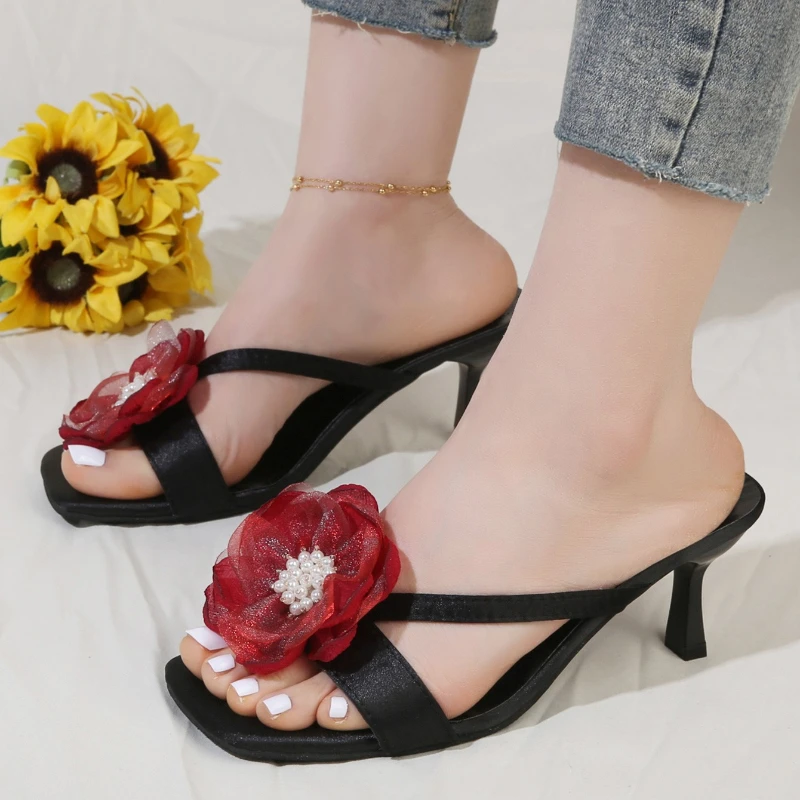 Women Platform Sandals Fashion Bridal Party Dress Shoes Open Toe Luxury Wedge Sandals Women Flower Designer High Heels Women view 2