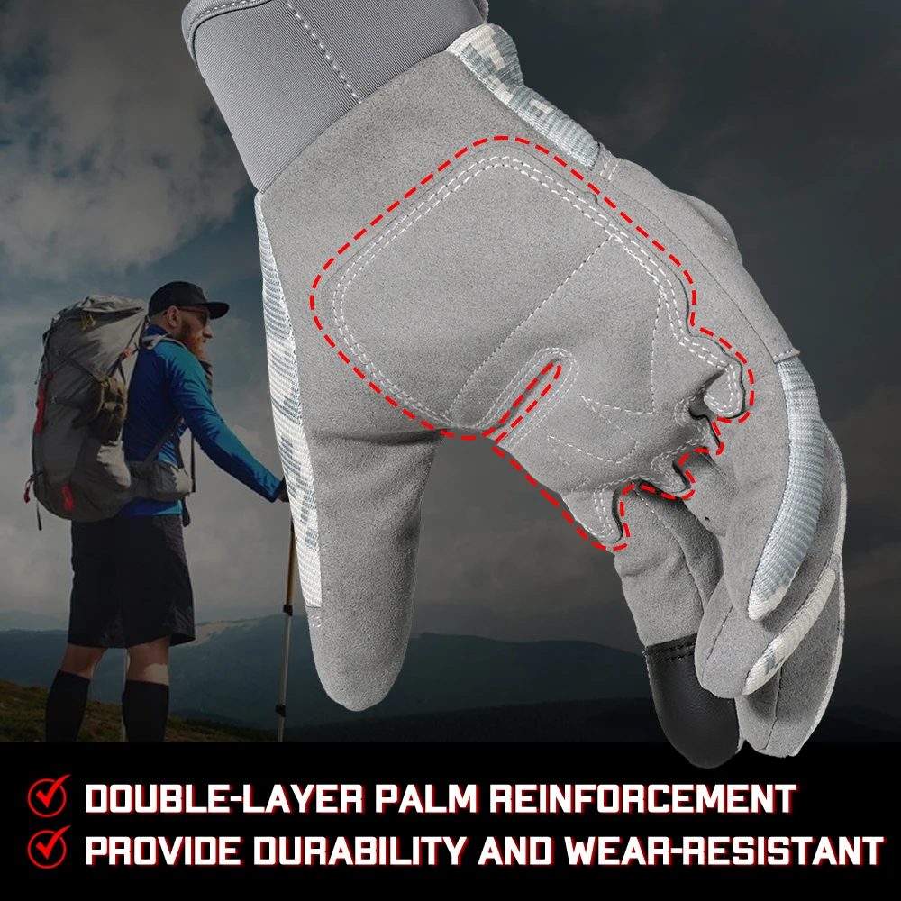 Touch Screen Tactical Gloves Camouflage Full Finger Anti Slip Outdoor Gloves for Cycling Hiking Camping Hunting Airsoft Shooting