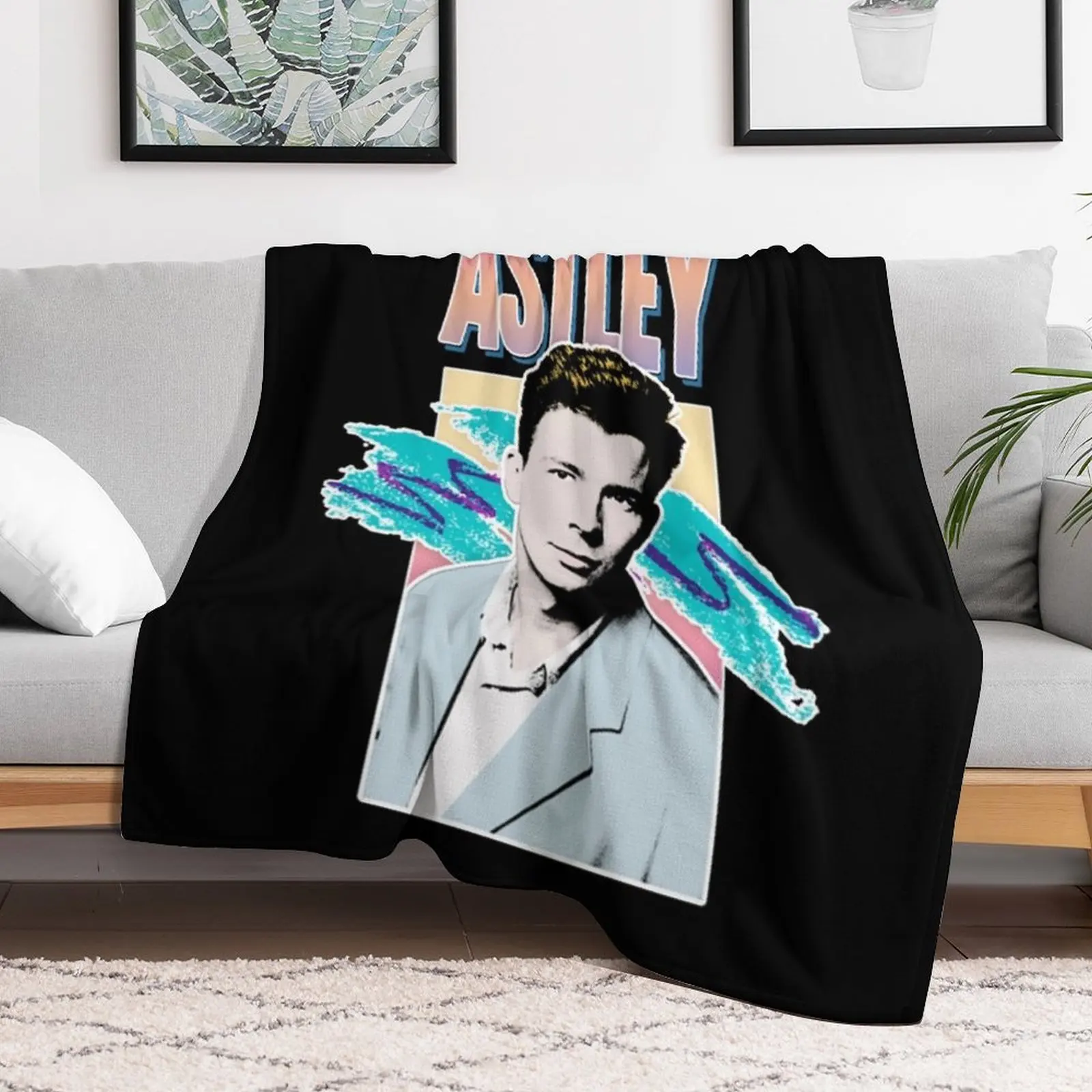 Rick Astley 80s Aesthetic Tribute Throw Blanket Cozy Throw Blanket for Bed Sofa Chair