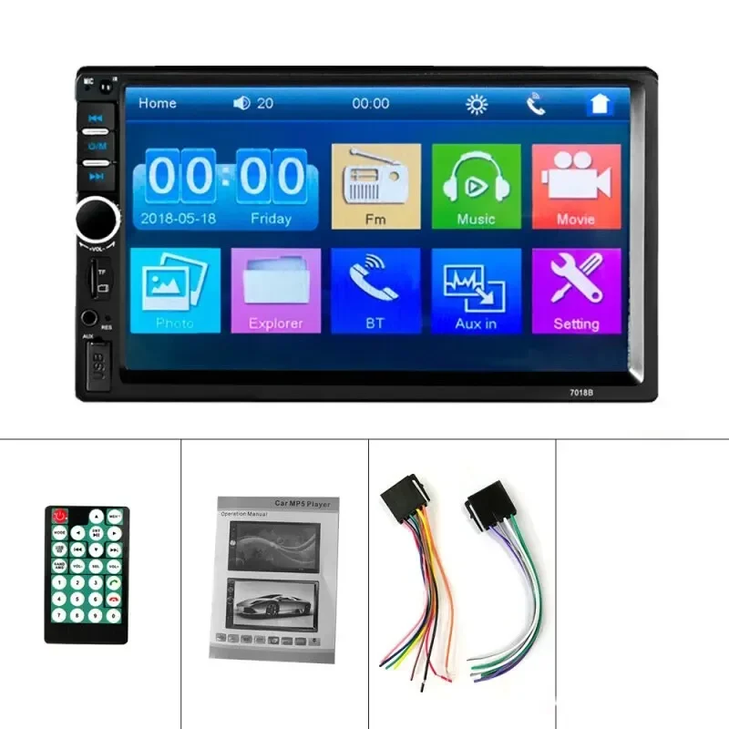 2 Din Stereo 7inch Car Radio 2DIN Touch Screen Automotive Multimedia Bluetooth USB TF FM Radio Autoradio MP5 Player