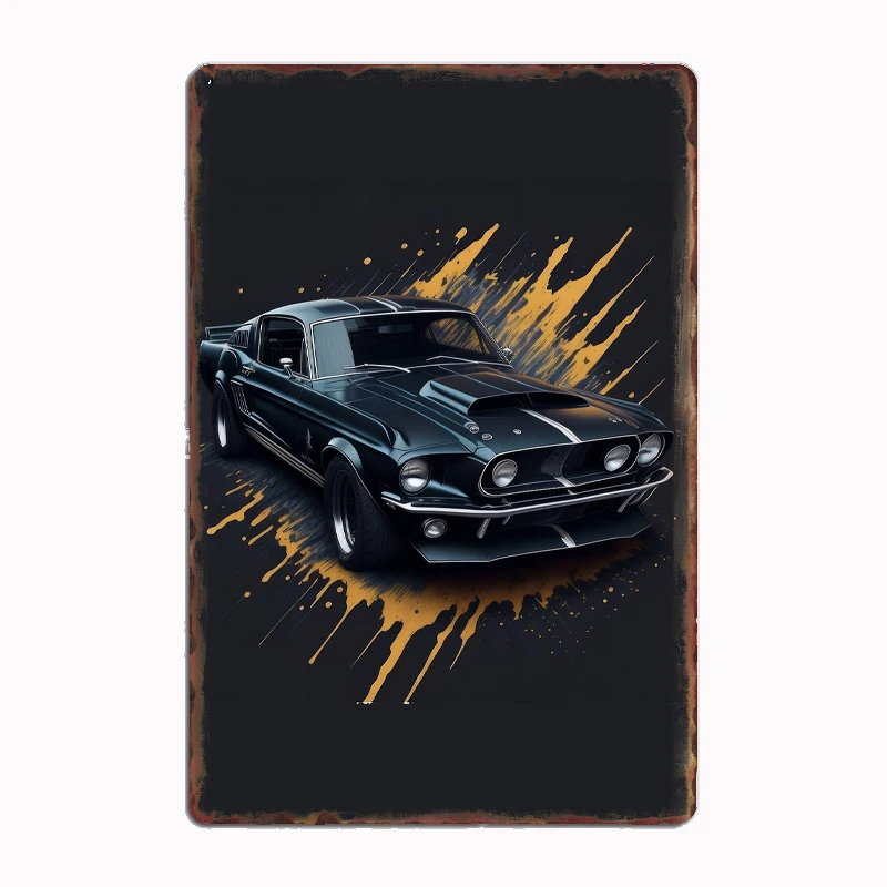 

Mustang Classic Car Concept Vintage Poster Metal Sign Mural Plates Club Tin Home Decor Room Decoration Wall Decor