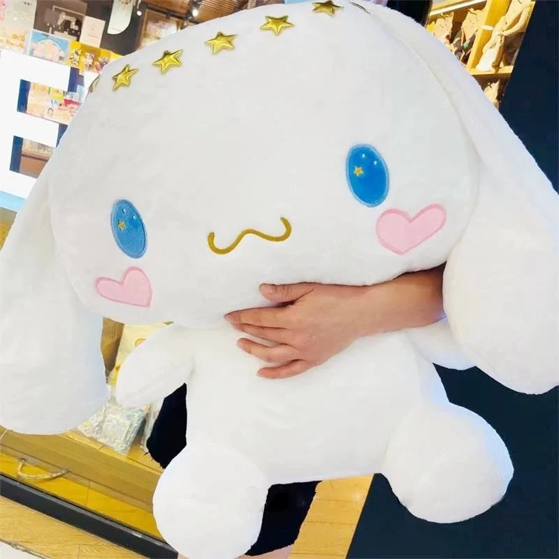 

Sanrio Cartoon Anime Figure Japanese Cute Cinnamoroll Big Eared Dog Large Plush Sitting Doll Pillow Toys Birthday Gift Children