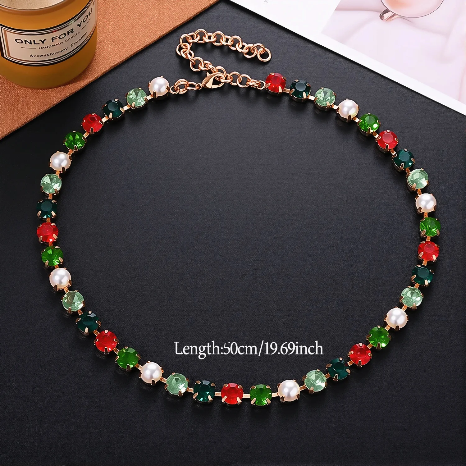 Neue Strass Halskette Für Frau – Vintage Fashion Stores Bewertung und Preis