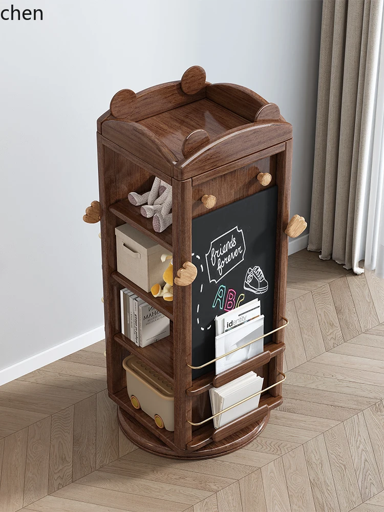 

QZT solid wood rotating bookshelf walnut shelf