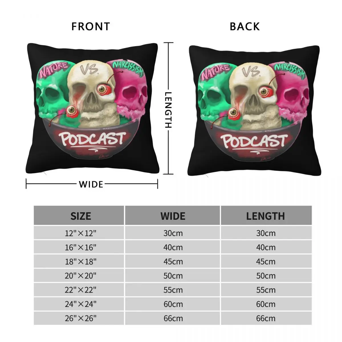 Nature Vs Narcissism Podcast NVN Logo Square Pillowcase Pillow Cover Cushion Zip Decorative Throw Pillow for Home Bedroom