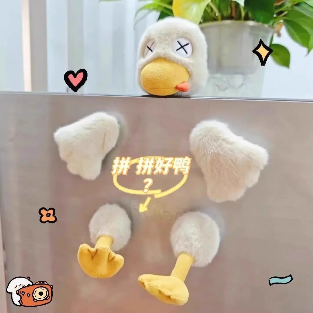 Assemble duck magnetic suction split plush toy salted duck any refrigerator magnet and give away simulated toy kitchen knife