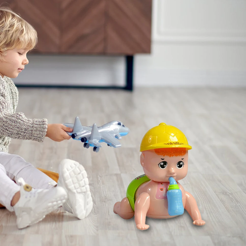 Guida strisciante per bambini Giocattoli per bambini piccoli Elettrico Impara a scalare Regalo di compleanno per ragazza ragazzo bambola per la prima educazione