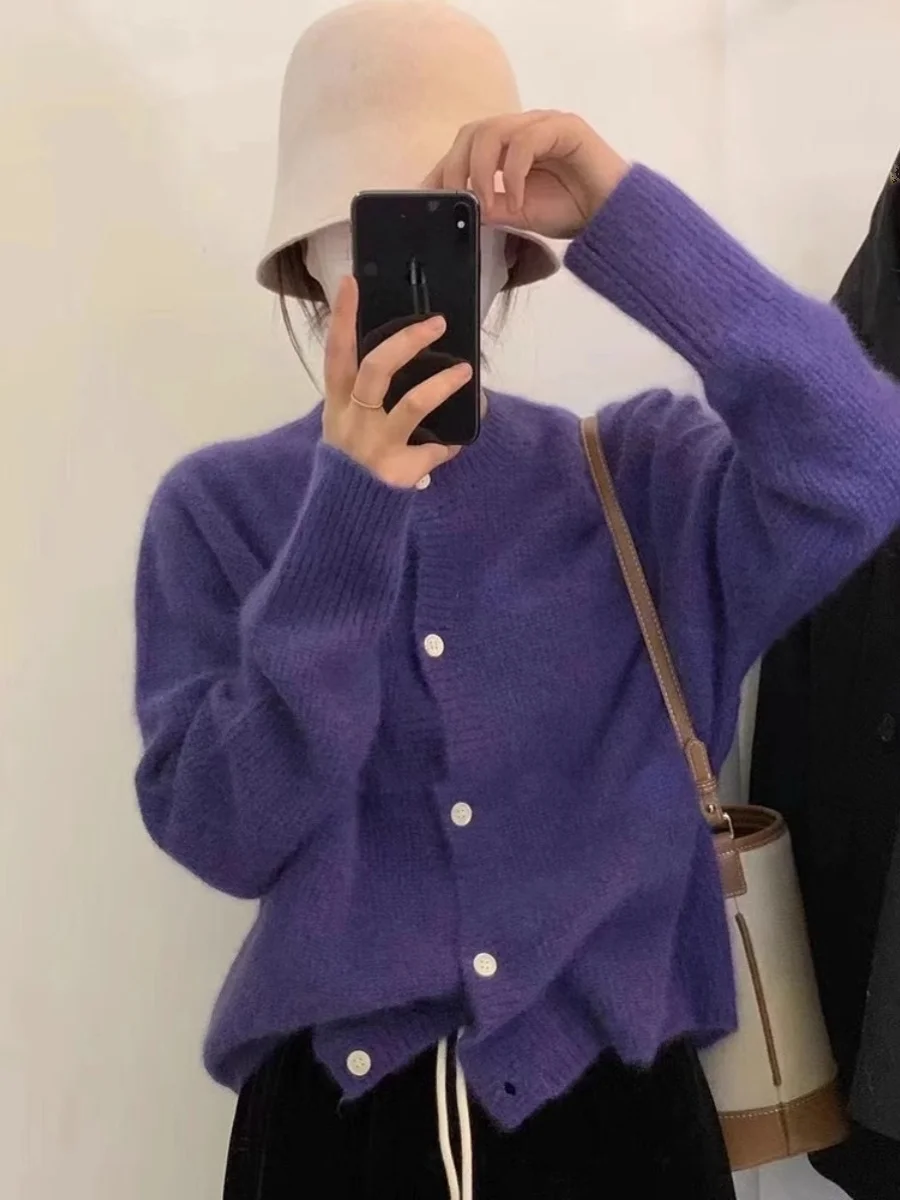 เสื้อคาร์ดิแกนถักไหมพรมไซส์ใหญ่สำหรับผู้หญิง เสื้อกันหนาวไหมพรมสีแดงแบบเปิดสำหรับสาวอวบ 240 ปอนด์ ฤดูใบไม้ผลิ A...