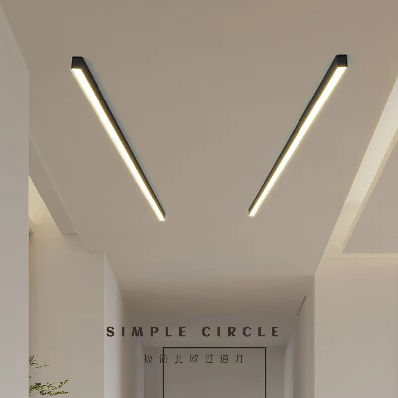 Modern minimalist long strip ceiling light hallway LED light bedroom wardrobe ceiling light home decoration lighting fixtures