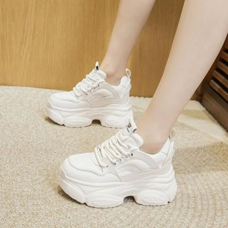 

New 8CM High Platform Sneakers Women Thick Sole Sports Ladies Trainers Vulcanized Shoes Woman Chunky Sneakers Zapatillas Mujer