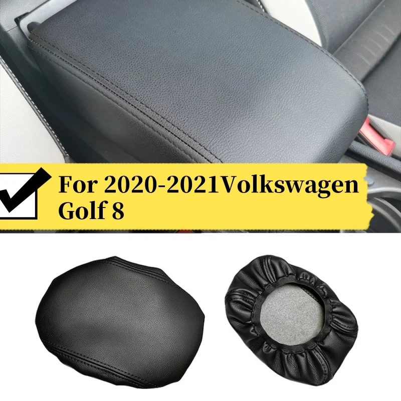 

Gloves Car Black Microfiber Leather Armrest cover Breathable Auto Interior For Volkswagen Golf 8 2020-2021 Door Armrest Cover