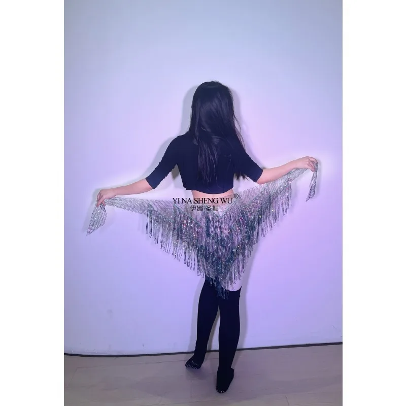 Women's Adult Children Belly Dance Performance Hip Scarf Elegant Triangle Tassel Waist Chain Stage Dance Buttocks Wrap Scarves F