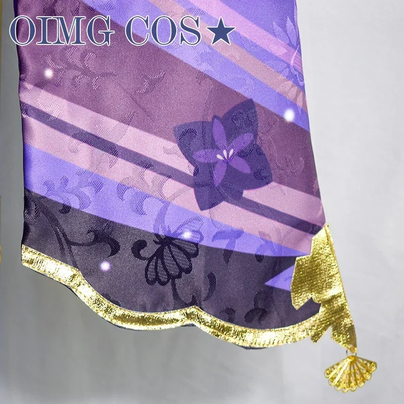 Genshin Impact Raiden Shogun Cosplay Costume Jacquard Fabric Uniform Wig Anime Chinese Style Halloween Costumes for Women Game