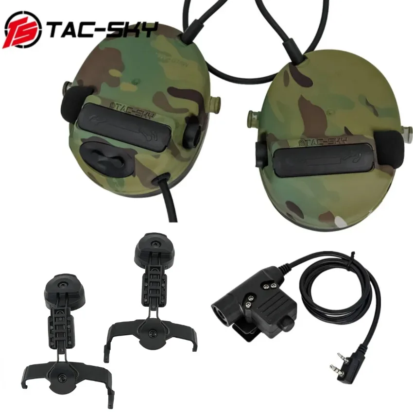 

TS TAC-SKY Tactical Headset C3 ARC Rail FAST Series Helmet Hearing Protection Airsoft Shooting Headphone with U94 PTT