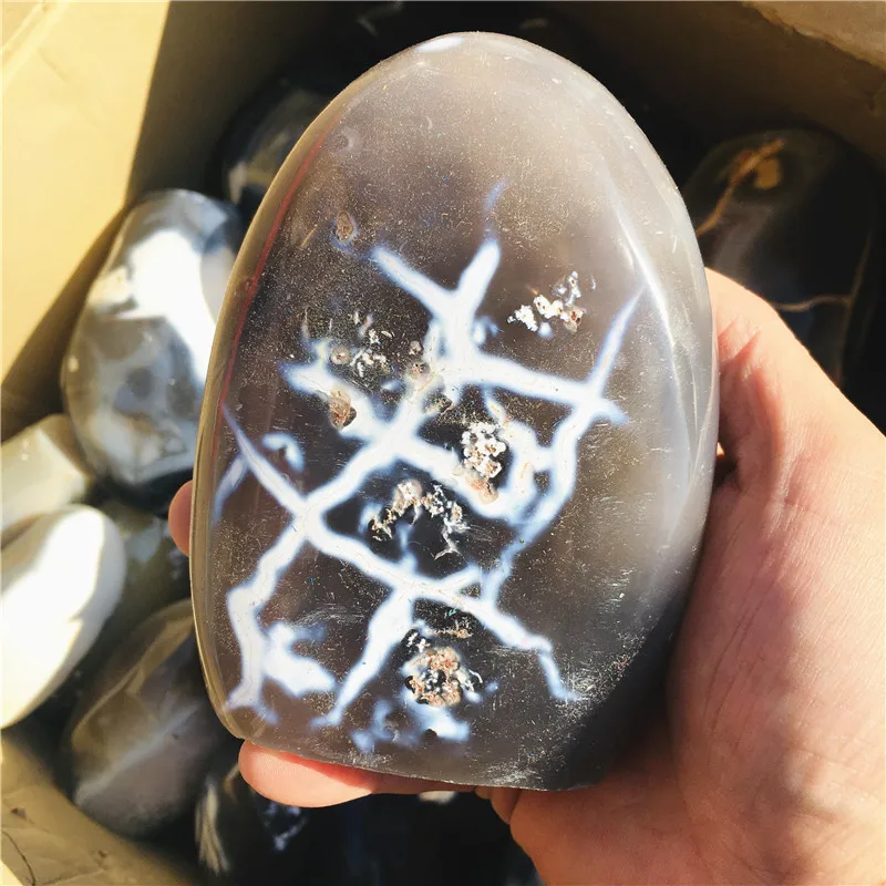 

800-1000g gate stone decoration Orca whale agate stone pure natural color pattern home decoration