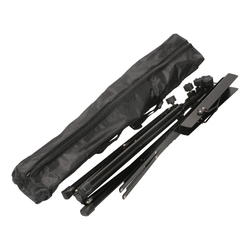 

Folding Music Sheet Tripod Stand Black Metal Adjustable Height Multi-Angle Viewing Stable Non-Slip Rubber Feet Music Stand