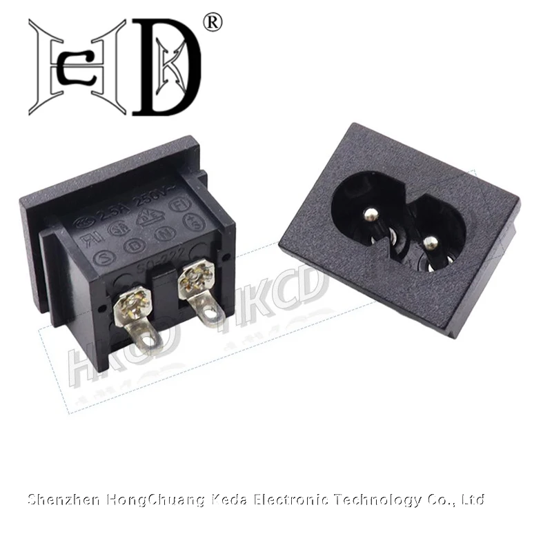 5pcs AC09 DB-8 8 Shape Vertical AC Power Jack Socket AC-09 2 Pin for LED Light Speaker Charger Repair