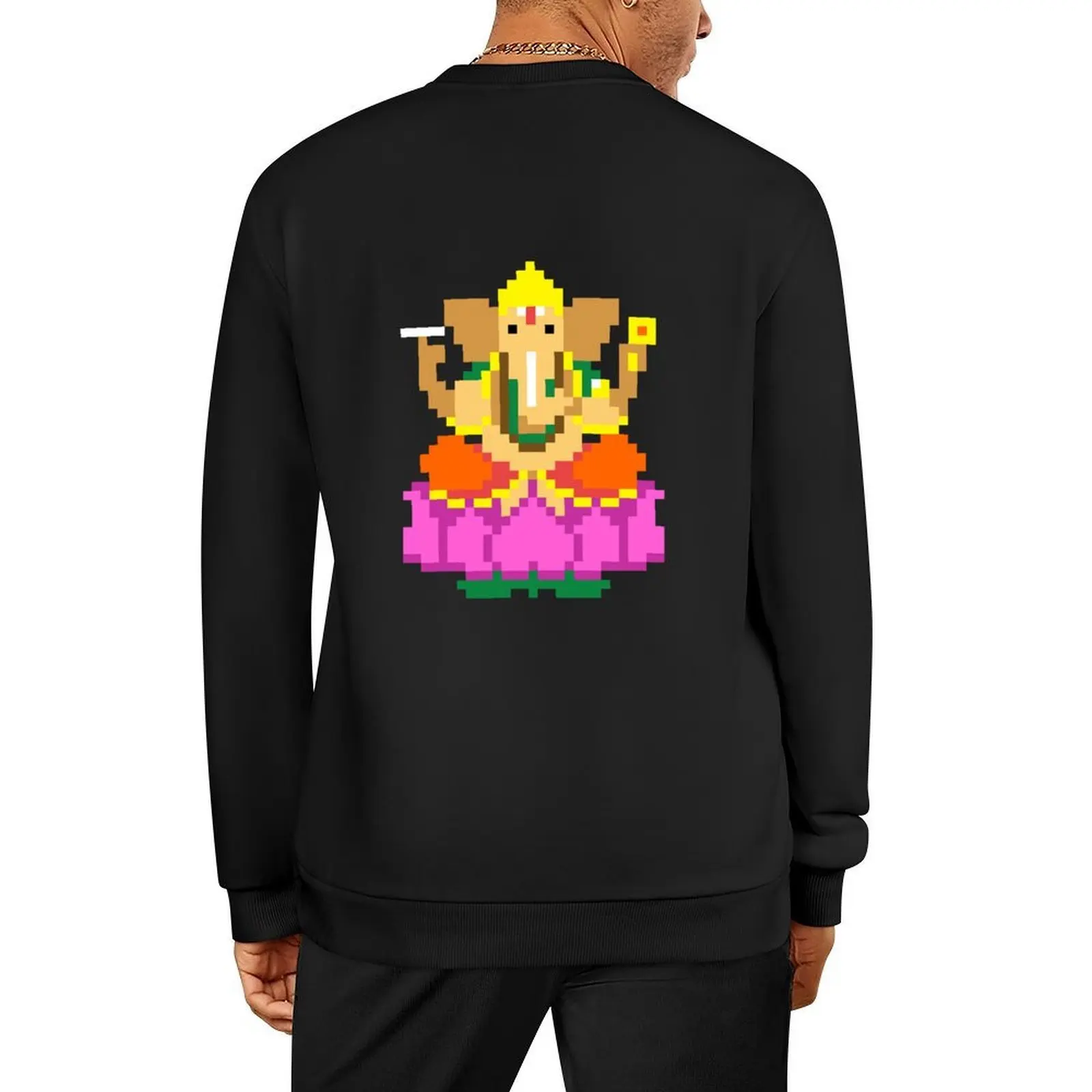 

Ganesha Pixel Art Pullover autumn clothes men clothes autumn mens clothing hoody