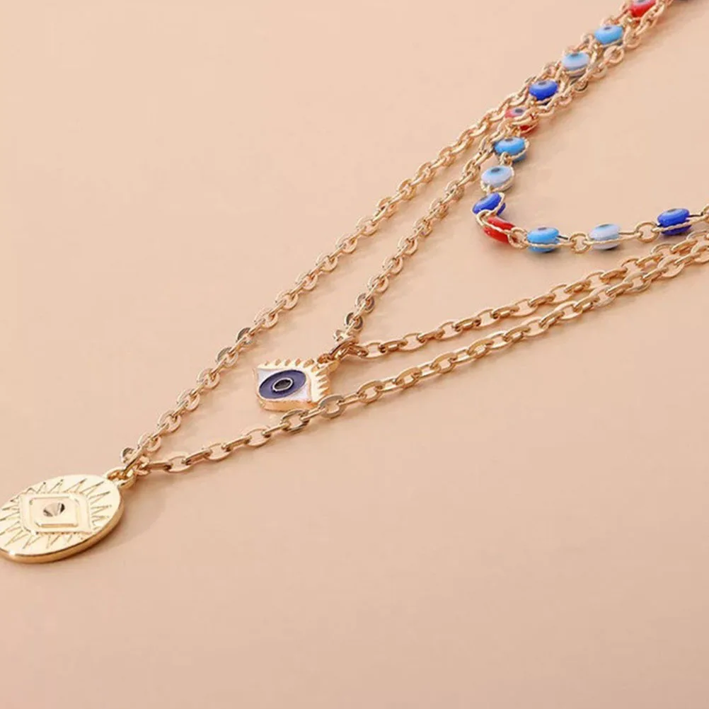 

Multi Layers Evil Eye Necklace for Women Fashion Clavicle Chain Pendant Jewelry Gift for Her Perfect Daily Wear and Party Outfit
