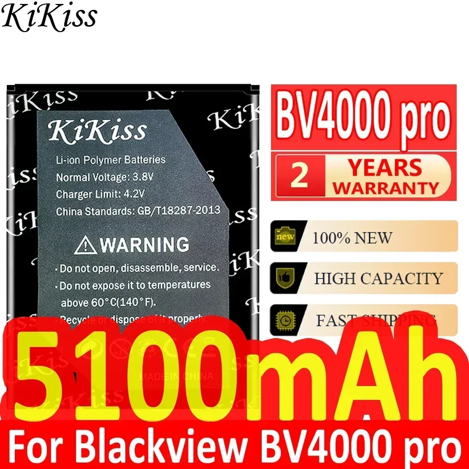 KiKiss Battery BV 4000 5100mAh for Blackview BV4000/BV4000 Pro BV4000Pro MTK6580A Smart Phone