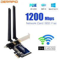 Adaptador PCI-e inalámbrico de 1200Mbps 802.11ac Bluetooth 4,0 WiFi tarjeta Wlan 2,4G/5GHz adaptador PCI Express Wifi de escritorio para Win 7 10 11