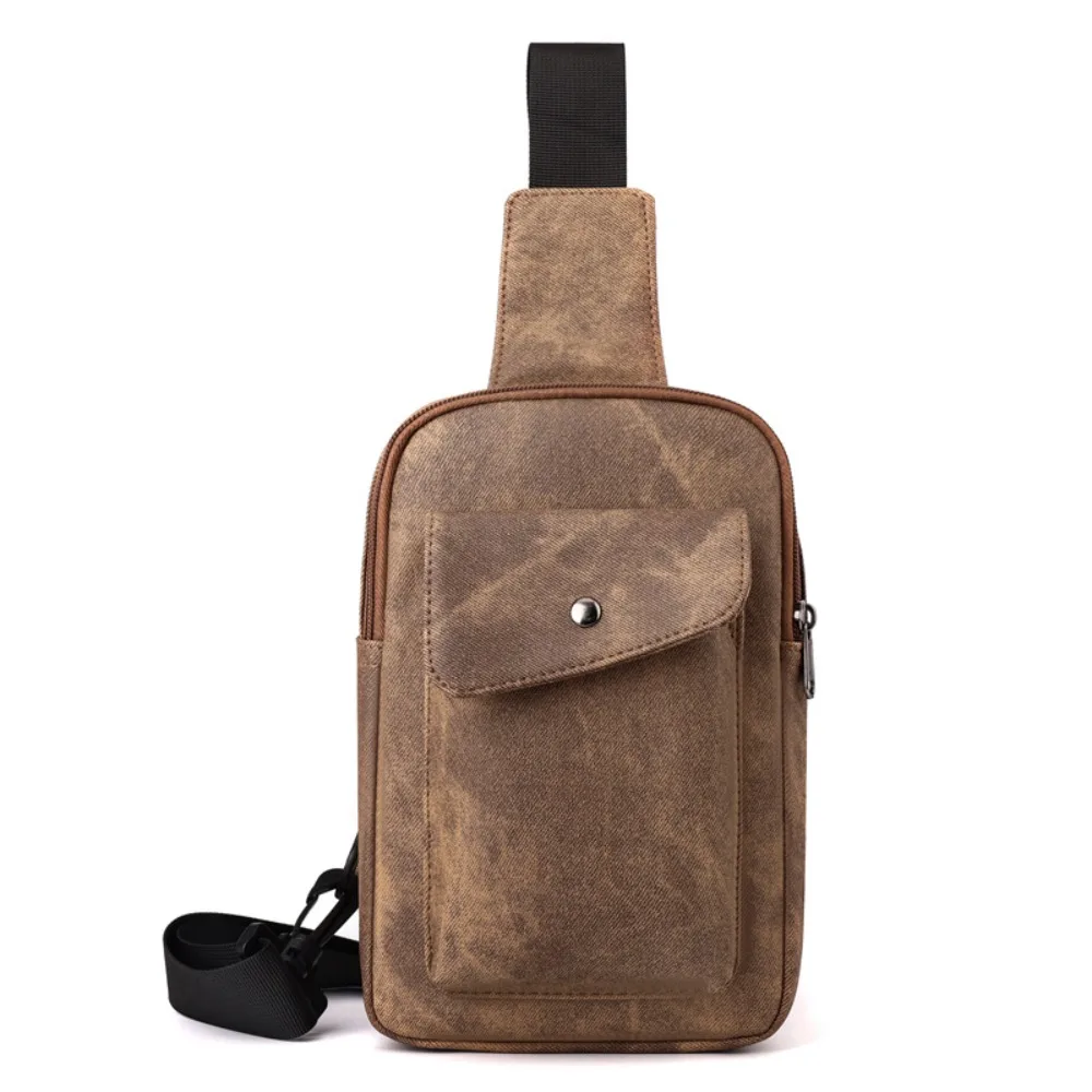 Simple Large Capacity Male Chest Bag Casual Waterproof Mobile Phone Bag Korean Style Crossbody Men Waist Bag Unisex