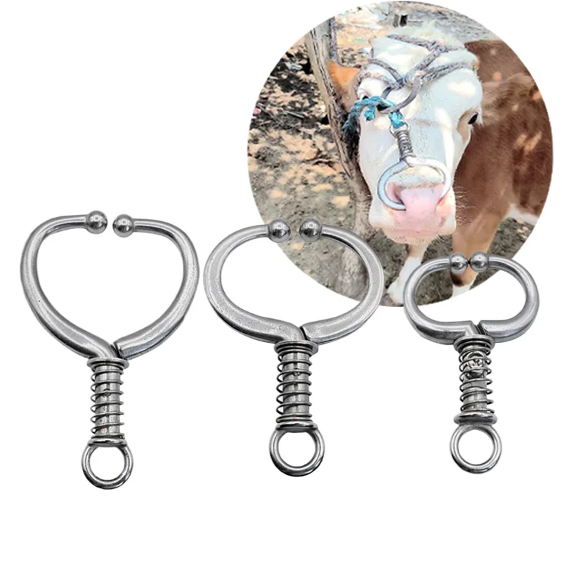 Stainless Steel Automatic Cow Spring Nose Pliers Cattle Nose Plier Cow Nose Clip Traction Tool Cattle Ring Farm Animals Supplies