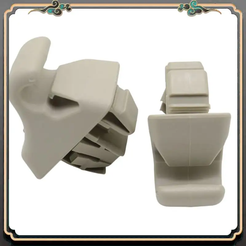 2Pcs Beige Sun Visor Hook Holder Clip MR779704 MR779705 For Mitsubishi Montero MK3 Pajero 2000-2006 Sunvisor Hanger Hook Parts