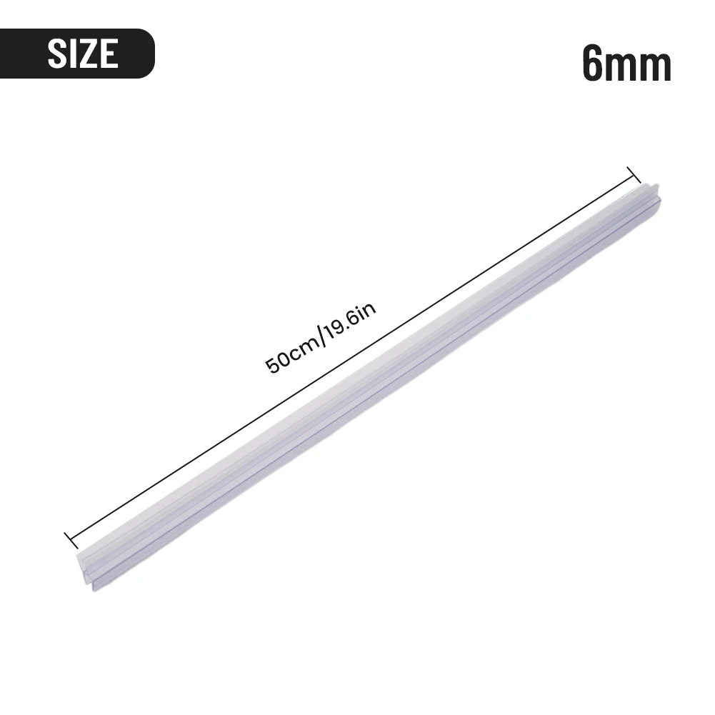 Water Deflector Strip for Flat Glass Shower Doors Bottom Installation 50cm Length Supports Consistent Wet Dry Zoning