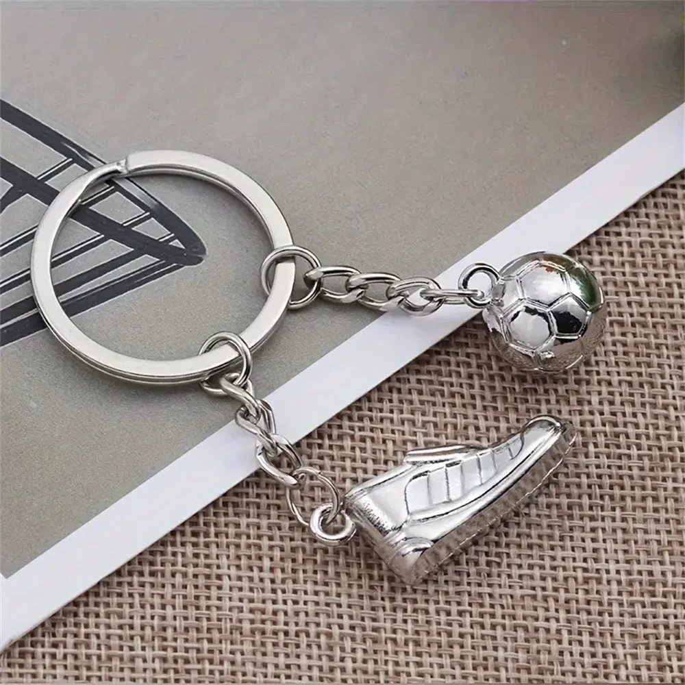 1 Pair Fashion Football Sneaker Shape Keychain For Men, Sporty Style Soccer Shoe Keychain For Best Friends  Keychain Keyring