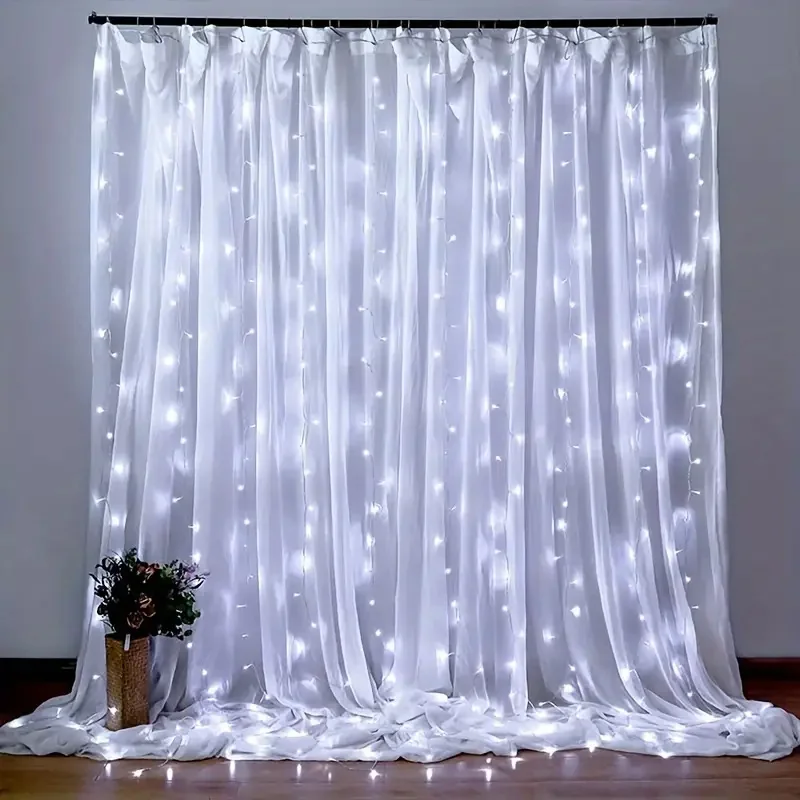 USB LED Curtain Lights Wedding Party Fairy String Lights 8 Functions Wire Lamps Remote Control Garland Holiday Christmas Decor