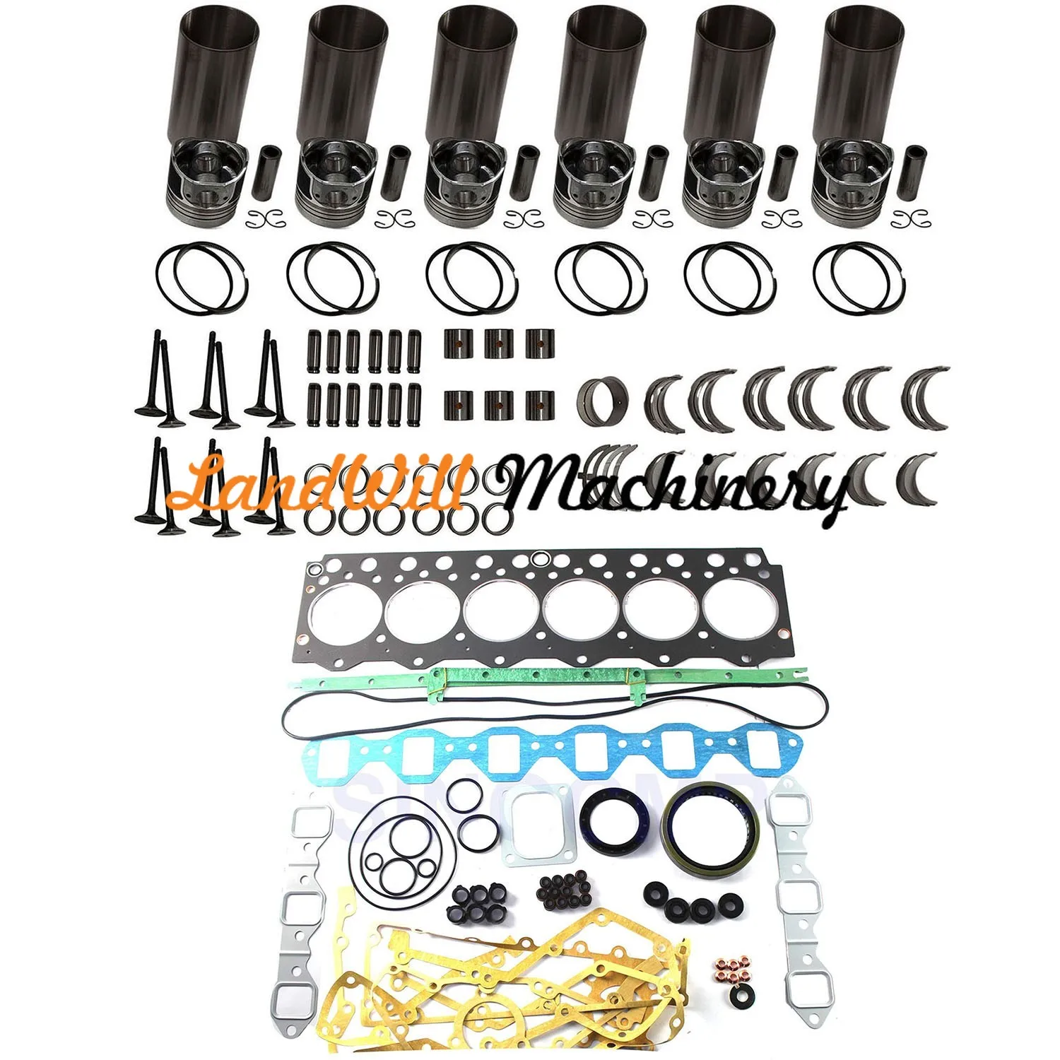 6D95L Engine Overhaul Rebuild Kit STD Fits For Komatsu PW150-1 Wheel Excavator