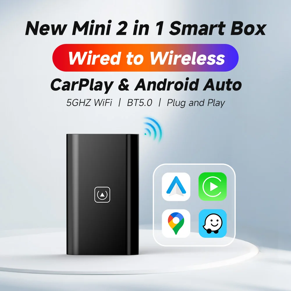 TIMEKNOW NEW Wireless CarPlay Android Auto Wireless Adapter Smart Mini Box Plug And Play WiFi Fast Connect Universal For Nissan