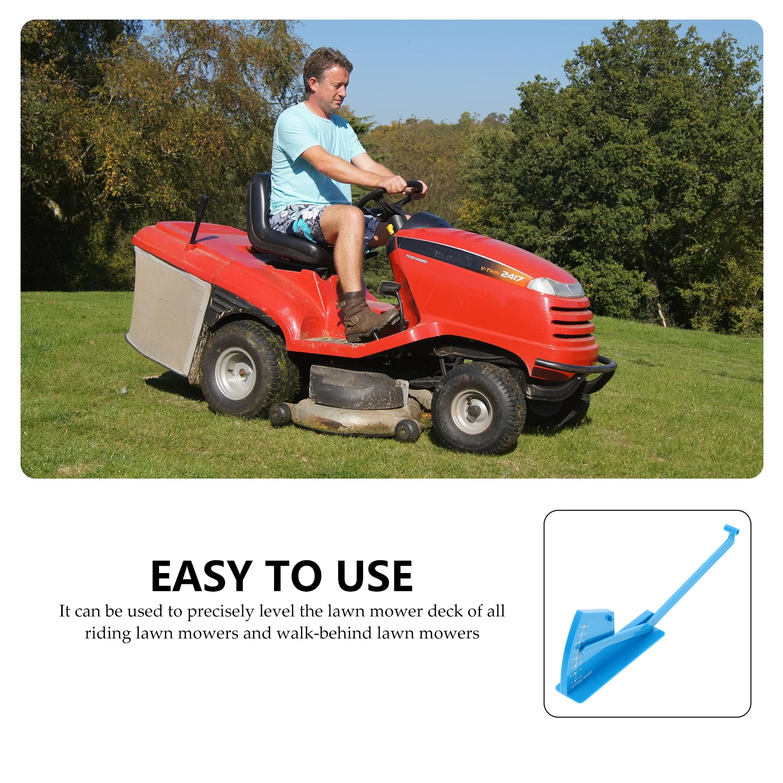 

Lawn Mower Measuring Ruler Balance Grooming Measure Tools Depth Garden Leveling Gauge Blue Abs