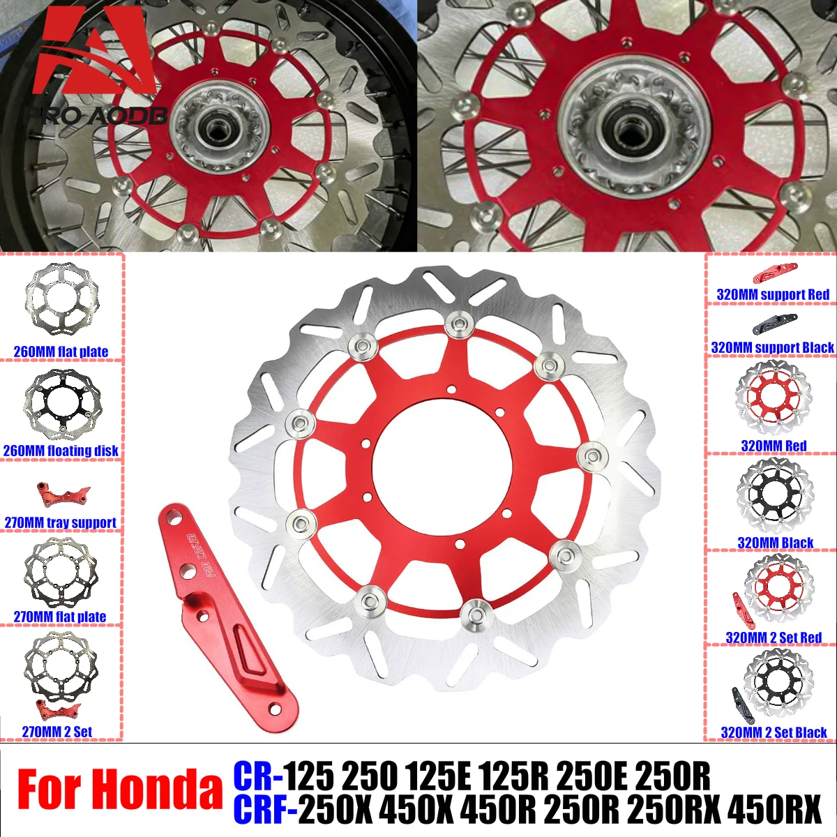 

For Honda CR 125E 250E 125R 250R CRF250R 450R 250X 450X 450RX High-Quality Front Floating Brake Disc Brake Caliper Bracket