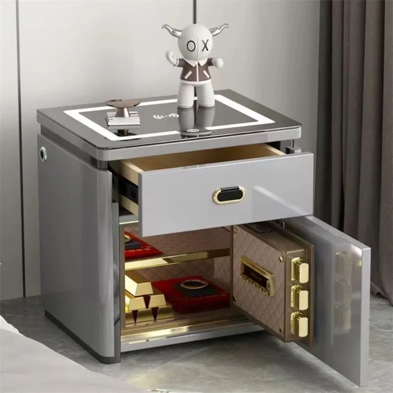 

Nordic Lights Nightstand Organzizer Minimalist Floor Unique Nightstand Charging Smart Table De Chevet Furniture Accessories