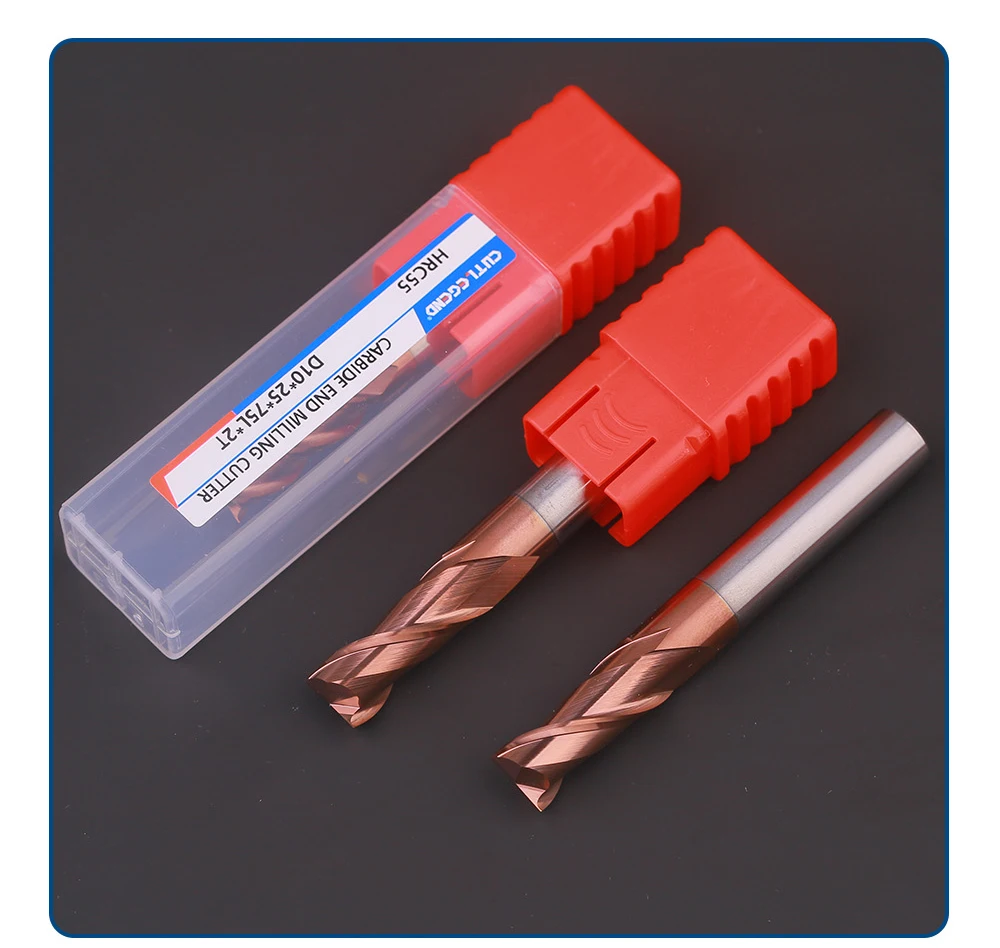 10-teiliges HRC55 Wolframstahl-Hartmetallbeschichtetes 2-Schneiden-Flachfräser-Set, Durchmesser 1/2/3/4/5/6/8/10/12mm für CNC-Bearbeitung – Detail 6