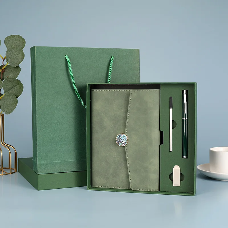 A5 tri-fold notebook book can be printed with logo high-end notebook gift box set 2024 new business notebook study planner