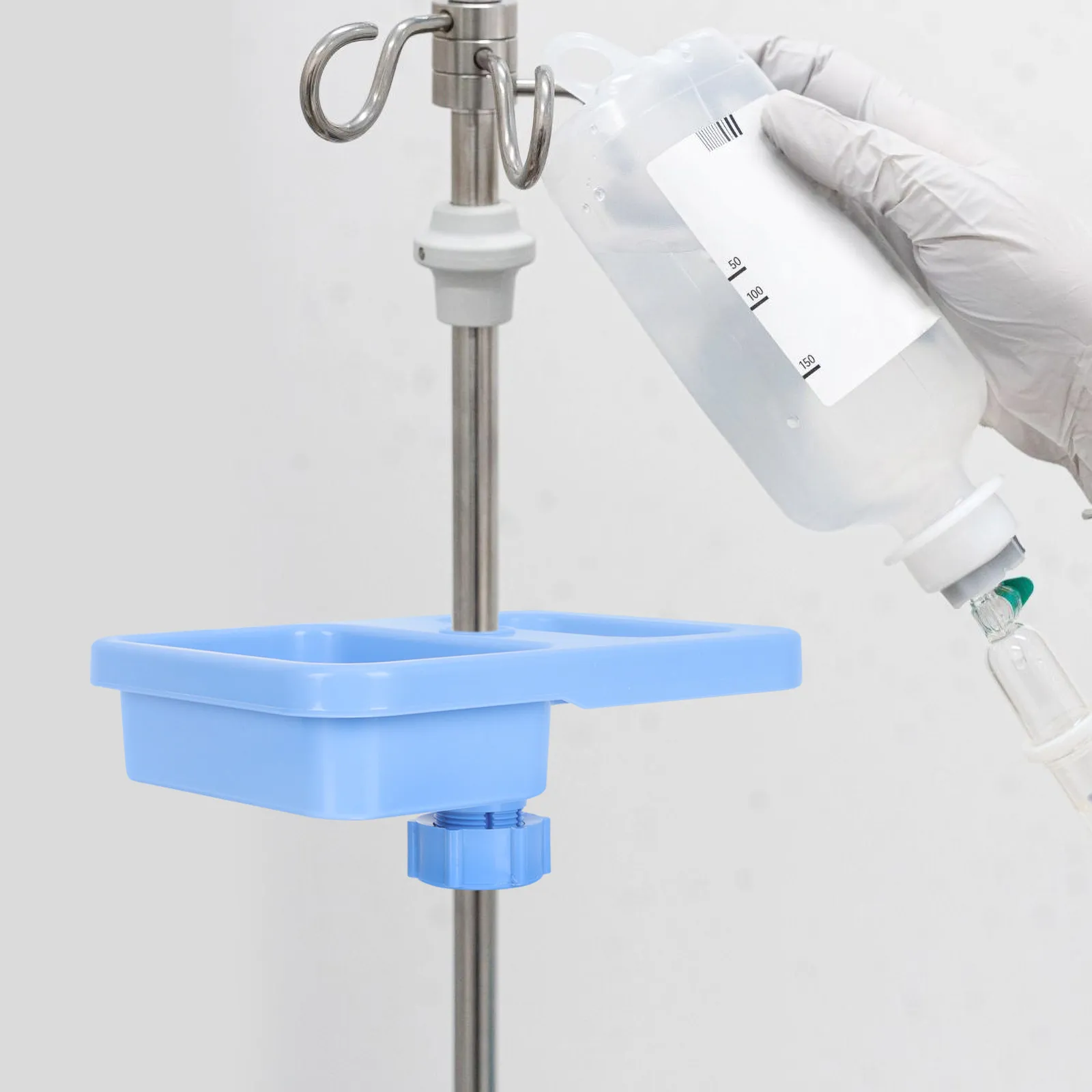 

High Quality Infusion Stand Plate for Iv Poles Sturdy Plastic Storage Tray for Infusion Accessories Hospital Treatment Equipment