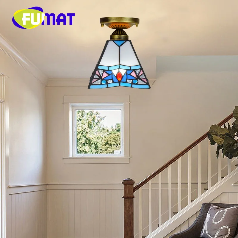 

FUMAT Tiffany Vintage style 6-inch small ceiling light deco bedroom aisle hallway balcony chandelier Sailboat overhead light