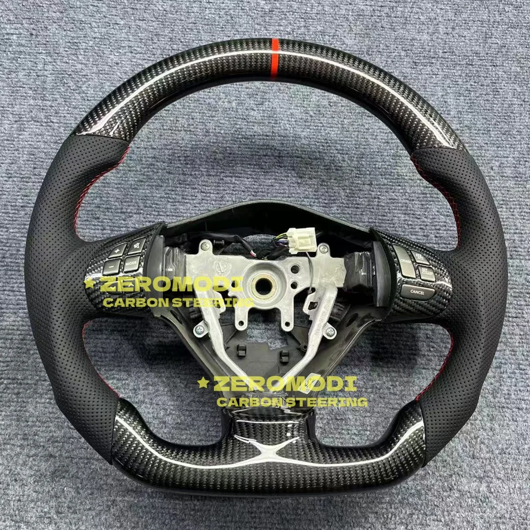 Replacement D Shape Real Carbon Fiber Steering Wheel for Subaru Forester 2008-2012 SH with Perforated Leather