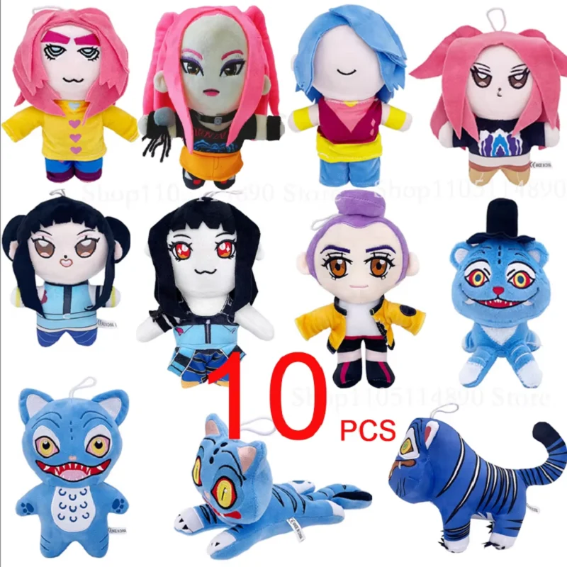 

ГОРЯЧЕЕ аниме Kpop Охотники на демонов Плюшевая милая фиолетовая тигровая черная шляпа Сорока с 3-мя глазами Monster Hunt Girl Group Кукла для фанатов Подарки
