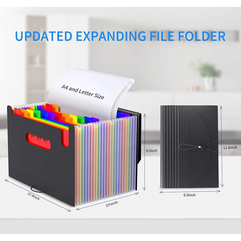 Accordian File Organizer,Expandable File Folder,Portable Accordian Folder Letter Size,for Paper Documents A4 Letter
