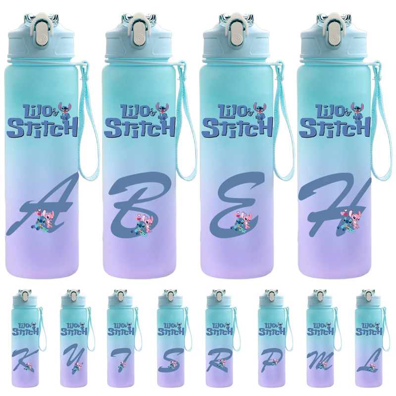 750ML Disney Lilo Stitch Water Bottle Motivational Sport Water Bottle Leakproof Drinking Bottles Outdoor Travel Gym Fitness Jugs