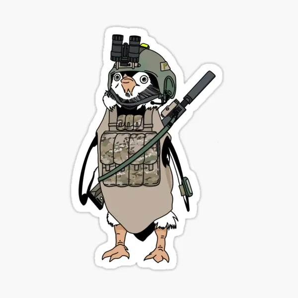 Tactical Penguin 5PCS Naklejki na butelki z wodą do domu Zderzak Anime Druk Ściana Śliczne dekoracje tła Dekoracja samochodu