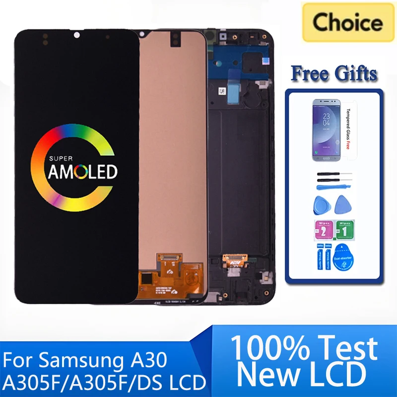 

Super Amoled For Samsung A30 LCD Display with Touch Screen Digitizer Assembly A305/DS A305FN A305G A305GN A305YN LCD