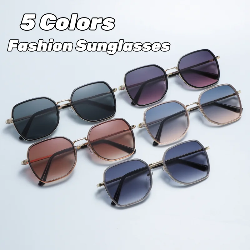 

Fashion Women's Sunglasses Luxury Retro Metal Frame Polygonal UV400 Shades Eyewear High-End Men's Goggles Outdoor Travel Glasses